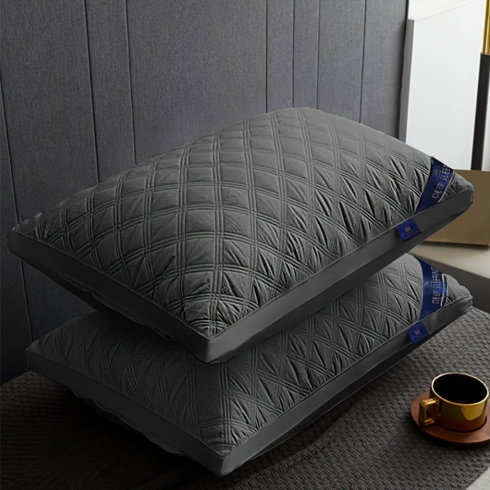 Queen Size Pillows for Side Sleepers – 800g Heavyweight Hotel Collection, Hypoallergenic Down Alternative, Ultra-Plush & Resilient, Machine Washable 20x30 Inches – Available in 1, 2 & 4 Pack (White/Gray)