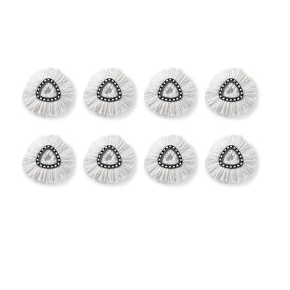 Microfiber Spin Mop Replacement Heads 8 Pack, 360° Universal Mop Refills for Standard Spin Mop Buckets, Machine Washable Reusable Mop Pads for Hardwood, Tile, Laminate & Marble Floors – Round & Triangle