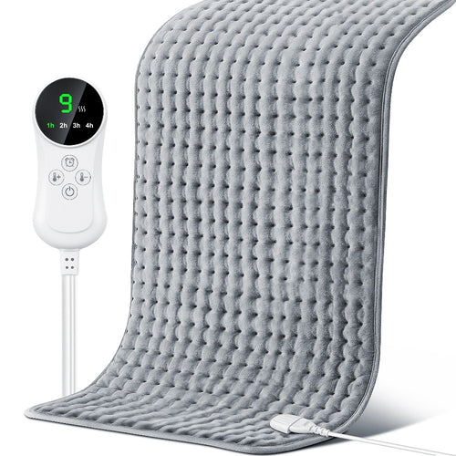 Electric Heating Pad 17"x33" Fast Heating Lap Blanket - 9 Adjustable Heat Settings, Automatic Shutoff Timer, Soft & Cozy, Machine Washable, Portable Desk Lap Warmer for Office Home Winter Use