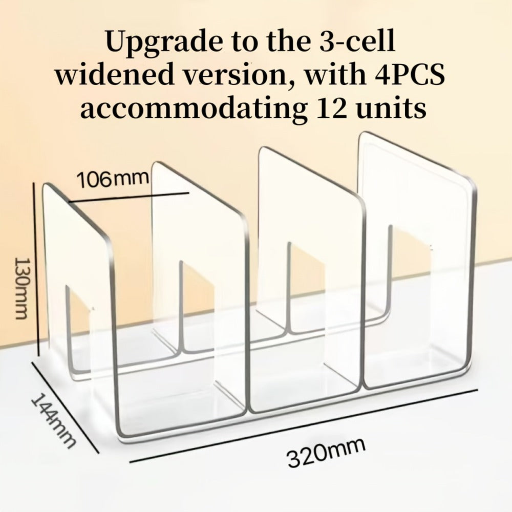 Purse Organizer for Closet 4-Pack – Clear Plastic Bag Storage Divider Shelf, Handbag Holder for Wardrobe, Bedroom, Dormitory, Holds 8–16 Bags