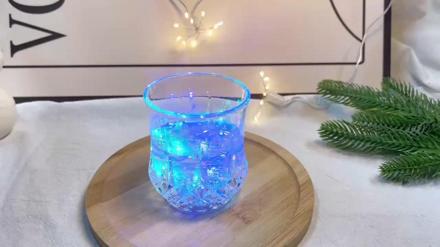 LED Glowing Cups Liquid Activated Light Up Tumblers Multicolor Flash Crystal Wine Glasses for Bar Party Decor 4 Pack 6 Pack