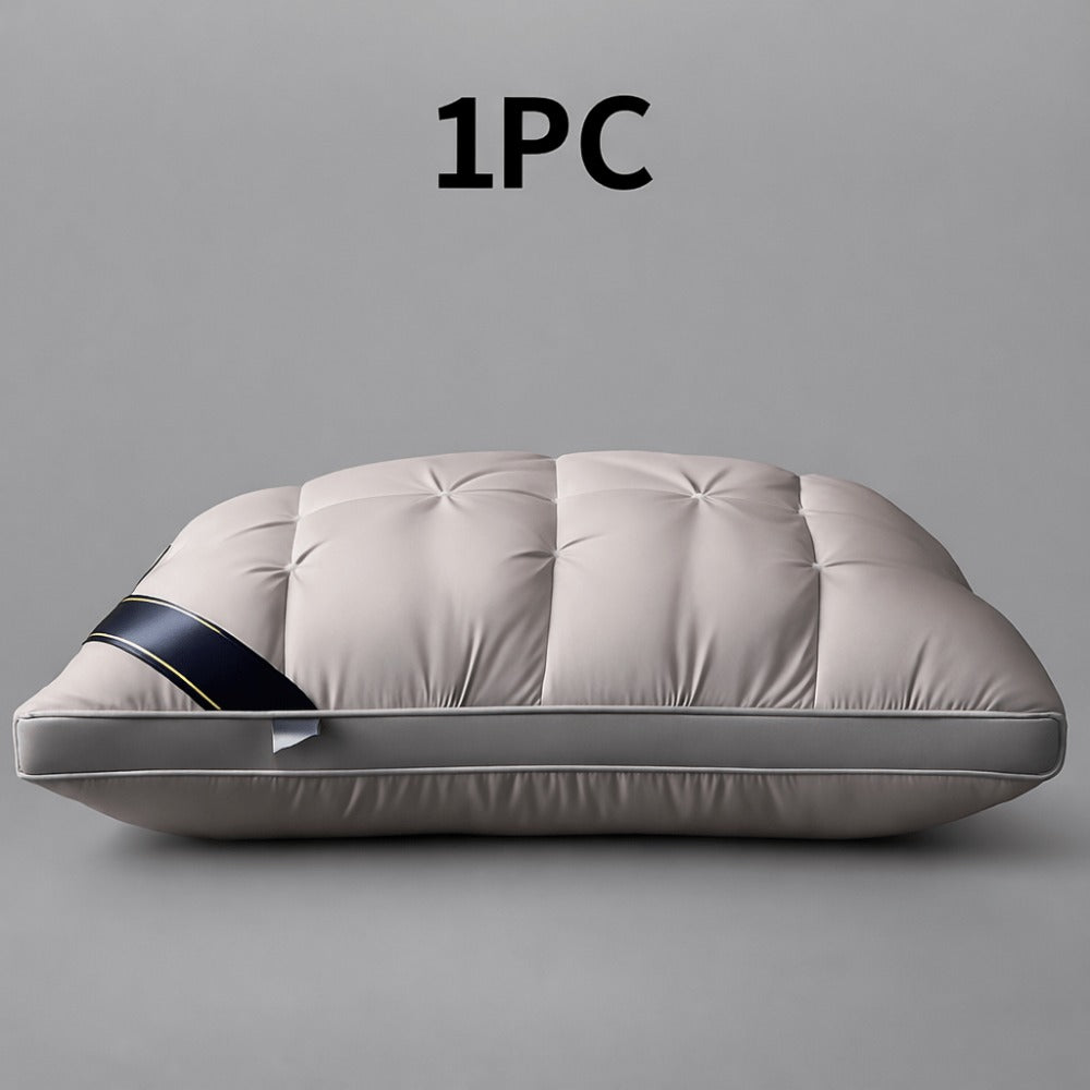 Hotel Quality Pillow Soft Polyester Fiber Deep Sleep Neck Support - No Collapse All Season Machine Washable Satin Cover Zipper Closure White Grey 1pk 4pk Bed Pillow for Home Hotel Bedroom