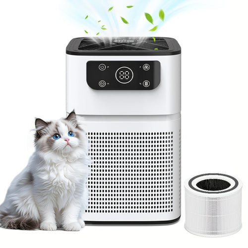Small Air Purifier for Pets, Dust & Odor – Aromatherapy Function, Ultra-Quiet Sleep Mode, Compact Air Cleaner for Bedroom, Office & Living Room, Pet Air Purifier with Low dB for Home Use, White & Black