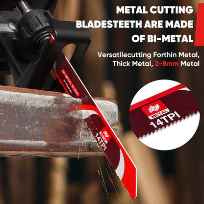 Reciprocating Saw Blades Set 34-Piece – Universal Fit Heavy Duty Bi-Metal Blades for Metal & Wood Cutting, Demolition, Pruning, Remodeling, Compatible with DeWalt Makita Milwaukee Bosch, Storage Pouch