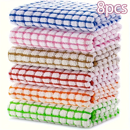 Highly Absorbent Cleaning Cloths Dish Towels - Reusable Kitchen Dishcloths, Quick-Dry Multi-Purpose Napkins & Tea Towels for Kitchen, Dining & Living Room, Stackable Space-Saving Design
