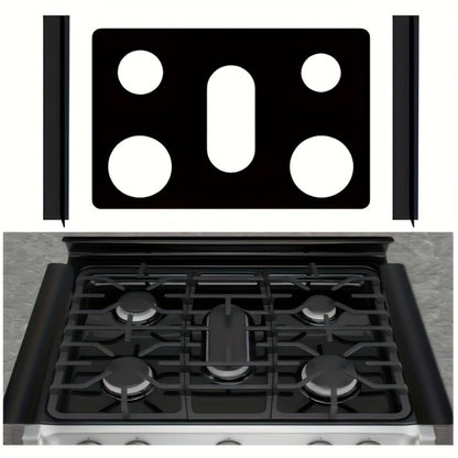 Gas Stove Burner Cover Mat Non-Stick Reusable Washable Stove Top Protector for LG 30-Inch Gas Stove – Oil-Resistant High-Temp Safe, Trimmable 5-Hole Design, Keeps Stove Clean & Scratch-Free
