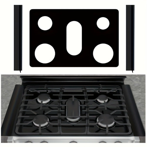 Gas Stove Burner Cover Mat Non-Stick Reusable Washable Stove Top Protector for LG 30-Inch Gas Stove – Oil-Resistant High-Temp Safe, Trimmable 5-Hole Design, Keeps Stove Clean & Scratch-Free