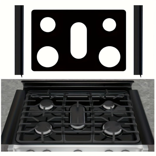 Gas Stove Burner Cover Mat Non-Stick Reusable Washable Stove Top Protector for LG 30-Inch Gas Stove – Oil-Resistant High-Temp Safe, Trimmable 5-Hole Design, Keeps Stove Clean & Scratch-Free