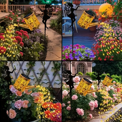 Solar Watering Can Fairy Light 36 LED Waterfall String Lights IP65 Waterproof Outdoor Garden Stake Lamp Patio Yard Decor Halloween Christmas