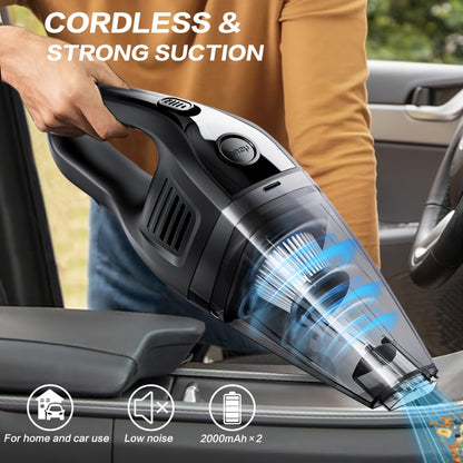 Cordless Handheld Vacuum Cleaner 5KPa 40dB Quiet Lightweight Rechargeable with Crevice Tool for Home Kitchen Car Office Pet Hair