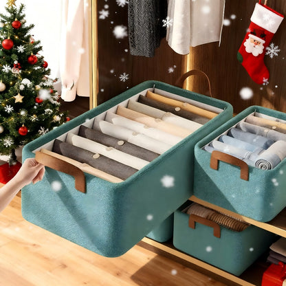 Foldable Storage Boxes with Clear Lids & Handles Large Collapsible Organizer Bins for Clothes, Blankets & Bedding – Bedroom, Wardrobe & Under Bed Storage, 4 or 6 Pack
