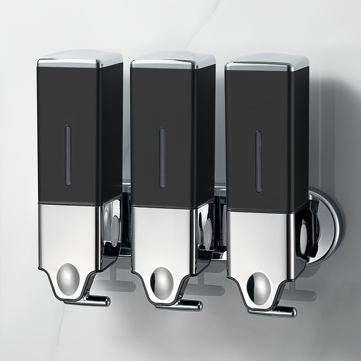 Wall Mounted Soap Dispenser Set 3-Pack No Drill 16.91oz Shampoo Shower Gel Conditioner Dispenser for Bathroom Kitchen