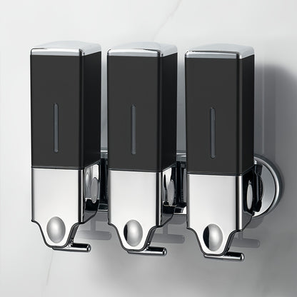 Wall Mounted Soap Dispenser Set 3-Pack No Drill 16.91oz Shampoo Shower Gel Conditioner Dispenser for Bathroom Kitchen