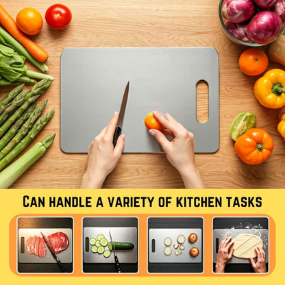 Stainless Steel Cutting Board Set 3-Piece, Premium Rust-Resistant BPA-Free Kitchen Cutting Boards, Durable Easy-to-Clean Space-Saving Nested Chopping Board Set for Meat Vegetables Fruit, Food Safe
