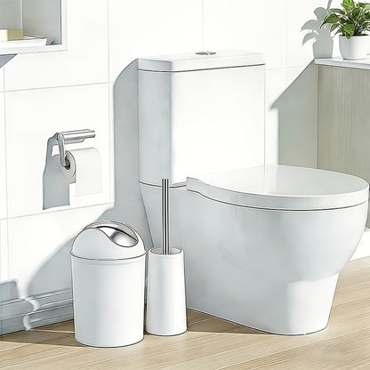Bathroom Accessory Set 7 Piece - Luxury Modern Complete Bath Set with Trash Can Toilet Brush Lotion Dispenser Soap Dish Mouthwash Cup Toothbrush Holder | Space Saving Easy Clean Housewarming Gift 7 Colors