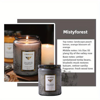 Scented Candle in Relief Glass Cup – Aromatherapy Home Fragrance with Crystal Embellishment, Single Wick, Multiple Scents – Jasmine, Tuberose, Amber, Sage & More