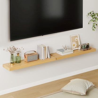 Floating Wall Shelves Set – Wooden Wall-Mounted Shelves for Living Room, Kitchen & Bathroom (2/4/6pcs, 15.7"/19.7"/22")