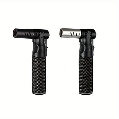Windproof Torch Lighter – Refillable Jet Flame Butane Lighter with 360° Inverted Ignition, 1800°C High Temp Blowtorch, Flame Size Adjustment, Portable for Camping, BBQ, Welding, Soldering (Butane Not Included)