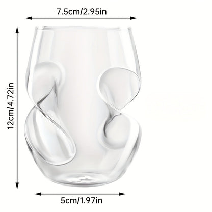 Borosilicate Drinking Glasses Set of 2 – 16 Oz Elegant Curved Glassware for Wine, Iced Coffee, Mojitos, Juice & Whiskey – Perfect for Parties, Weddings, Picnics & Gatherings