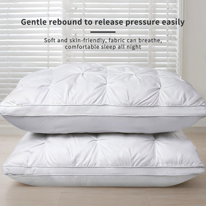 Neck Pillow 2 Pack - Ergonomic Cervical Support Pillow with Removable Washable Cover, Adjustable Loft, Zipper Closure, Quilted Woven Fabric, Comfortable Sleeping Pillow for Side Back Stomach Sleepers