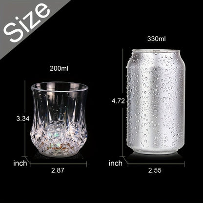 Light Up Cups 12 Pack – LED Luminous Sensor Glasses That Glow When Liquid Is Poured – 7-Color Gradient Flash Crystal Tumbler for Bar, KTV & Party – 6.76 Oz Cool Novelty Drinkware Gift