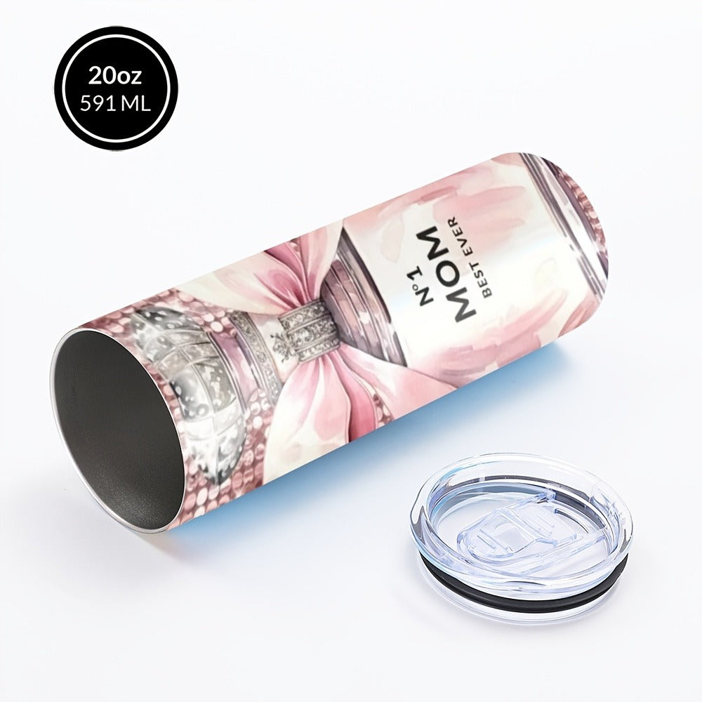 Insulated Tumbler 20oz Mom's Best Ever Design | 304 Stainless Steel Travel Cup with Lid & Straw for Hot & Cold Drinks – Cute Gift for Mom, Women, Birthday, Mother's Day & Christmas