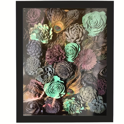Shadow Box Frame with Linen Back – Large Rustic Memory Display Case 11x14 & 12x16 Inch for Photos, Medals, Coins, Pins, Flowers & Collectibles, 4 Removable Shelves, Black White Brown