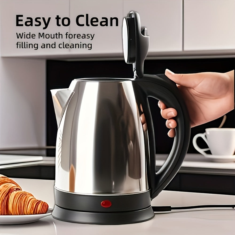 Electric Kettle Stainless Steel 2L Large Capacity 67.63oz with Auto Shut-Off, LED Indicator, BPA-Free Double Wall, Fast Boiling for Coffee & Tea – Black Hot Water Kettle for Home, Office & Dorm