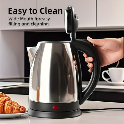 Electric Kettle Stainless Steel 2L Large Capacity 67.63oz with Auto Shut-Off, LED Indicator, BPA-Free Double Wall, Fast Boiling for Coffee & Tea – Black Hot Water Kettle for Home, Office & Dorm