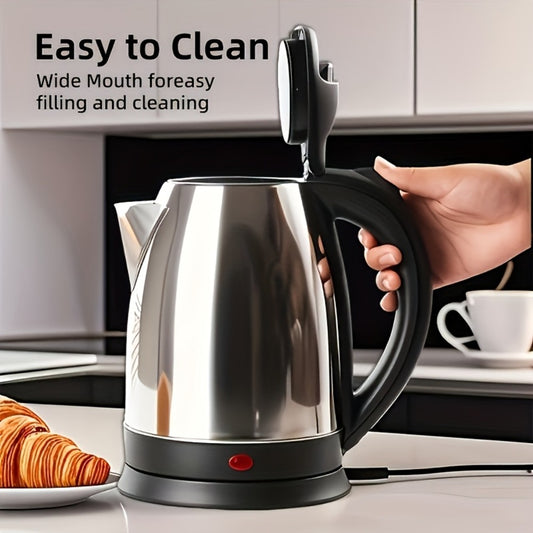Electric Kettle Stainless Steel 2L Large Capacity 67.63oz with Auto Shut-Off, LED Indicator, BPA-Free Double Wall, Fast Boiling for Coffee & Tea – Black Hot Water Kettle for Home, Office & Dorm