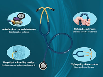 Professional Dual Head Stethoscope – Classic III Medical Stethoscope for Nurses, Doctors & Medical Students, Stainless Steel Chestpiece, Snap-Tight Eartips, Multiple Colors Available