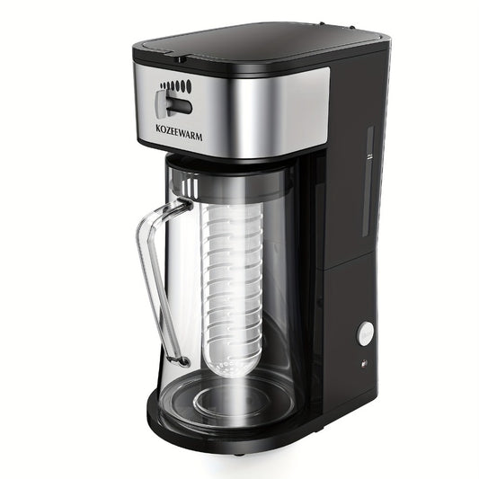 Iced Tea & Coffee Maker 3 QT Pitcher with Reusable Filter Basket | Adjustable Brew Strength | Cold Brew Machine for Iced Tea, Lattes, Lemonade & Flavored Water | Black