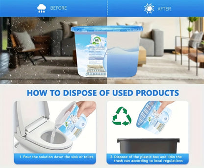 Portable Dehumidifier Boxes 6-Pack | Moisture Absorber & Odor Eliminator for Closets, Bathrooms, RVs, Boats & Bedrooms
