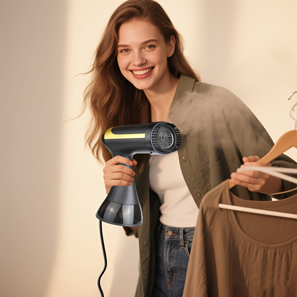 Portable Clothes Steamer 1100W – 20-Second Fast Heat-Up Handheld Garment Steamer with 10oz Water Tank for Wrinkle Removal on All Fabrics – Compact Travel Steam Iron for Home & Travel (Dark Black)