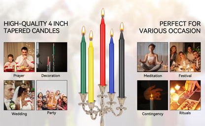 Colored Chime Candles Spell Candles Set Unscented Taper Candles 6.3in for Witchcraft Altar Ritual Meditation Prayer – 12 Assorted Colors, Halloween Gothic Decor, Magic Candle Holder Compatible