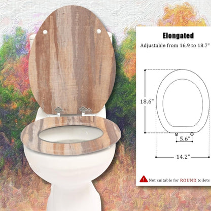 Slow Close Toilet Seat Round 19 Inch, Dark Grey Soft-Close Toilet Lid with Alloy Hinges, Easy Clean Quick-Release, Durable Heavy-Duty Bathroom Toilet Seat Replacement for Standard Round Toilets