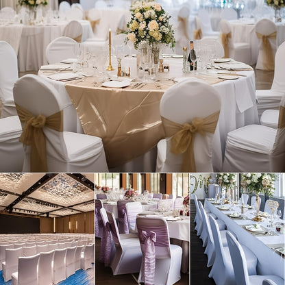 Spandex Chair Covers Bulk, Elastic Stretch Universal Fit Banquet Chair Protectors — Machine Washable Wedding Chair Covers for Weddings, Parties, Banquets & Events | Black & White | 30-150 Pack
