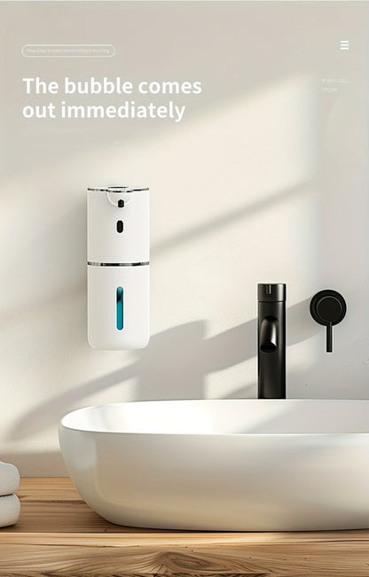 Automatic Sensor Soap Dispenser Foam Type 6 Gear Digital Display - Rechargeable Touchless Large Capacity Countertop or Wall Mount | Black White | Kitchen Bathroom Restroom Hands Free