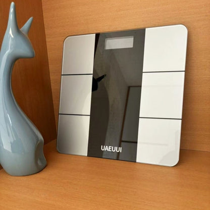 Smart Body Fat Scale with Wireless App Sync – Digital Bathroom Scale, Body Composition Tracker, Battery-Powered, Compact Design for Home & Bathroom, Easy Placement, Gray