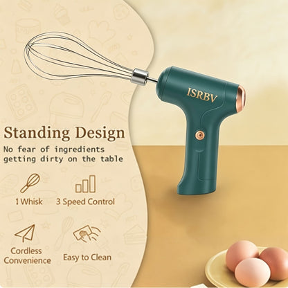 Cordless Electric Hand Mixer Mini USB Rechargeable Whisk Beater 1500RPM for Whipping Cream Cake Batter Ice Cream Egg Beating Home Kitchen Baking