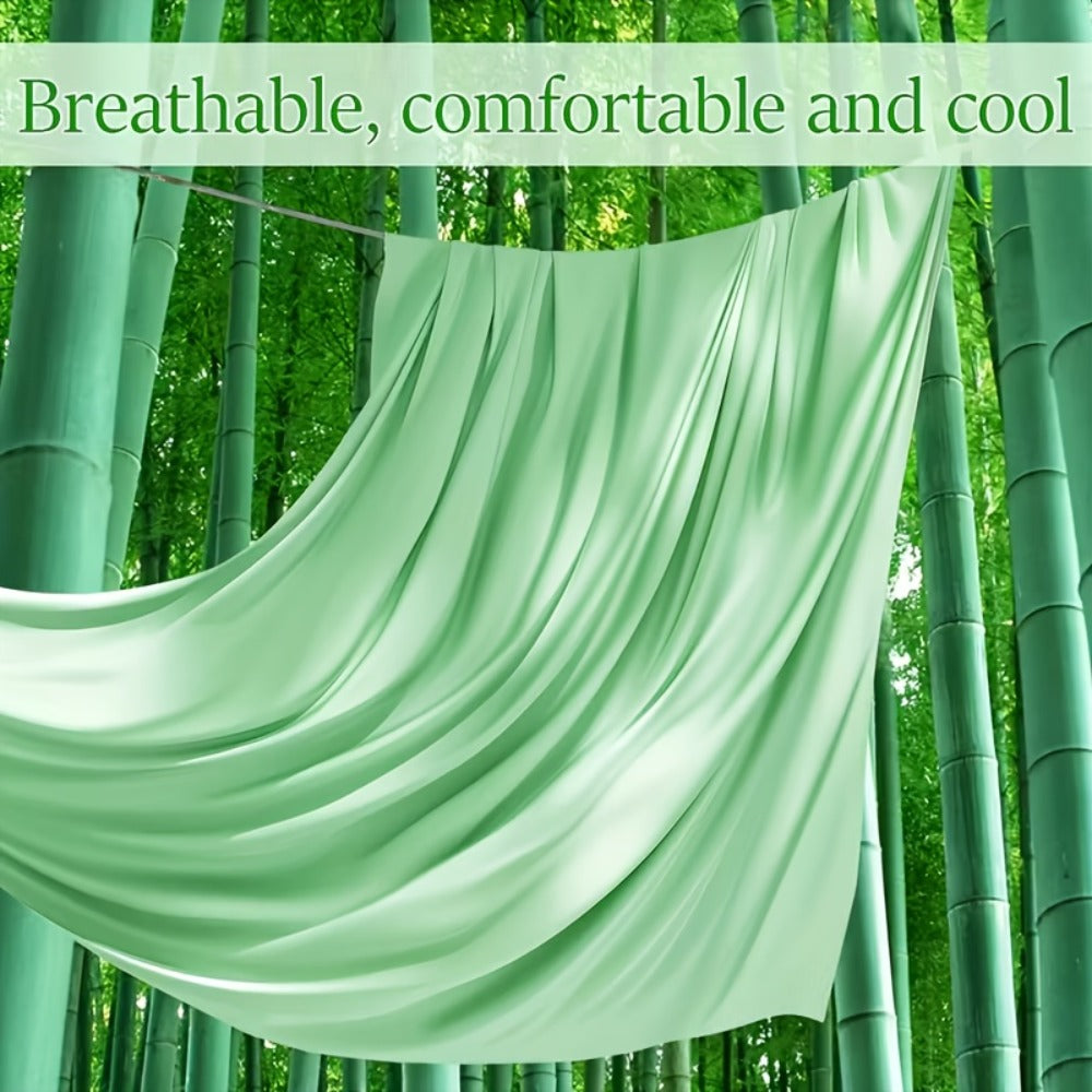 Bamboo Cooling Bed Sheet Set 4pcs - Ultra Soft Breathable Deep Pocket Fitted Sheets, 2200TC Cooling Fabric, Shrink & Wrinkle Resistant, All-Season Bedding