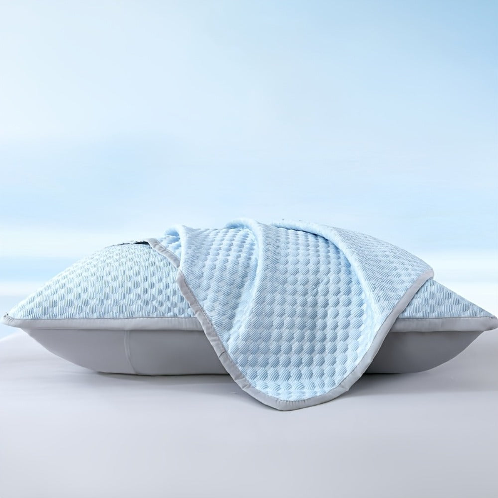 Cooling Pillow Cases 2-Pack 3D Ice Bean Texture – Soft Polyester Pillowcases for Summer | Machine Washable | Cool Sleep Bedroom Pillow Covers | 18.9" x 29.13" | No Insert