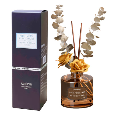 Reed Diffuser Set with Dried Flowers – Jasmine, Cedar, Sandalwood & Gardenia Scents, 120ml 90-Day Long-Lasting Home Fragrance