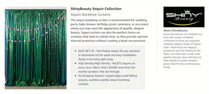 Sequin Backdrop Curtain for Party Wedding - 4x8ft Shimmering Glitter Curtain for Birthday Photo Booth Stage Decoration, Easy Hang, Multi-Color