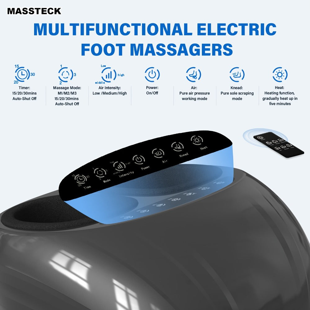 Shiatsu Foot Massager Machine with Heat – Deep Kneading Electric Foot Massager for Plantar Fasciitis, Tired Muscles & Arch Pain Relief | Fits Men Up to Size 12 | Home & Office Use | Gift for Mom, Dad & Seniors