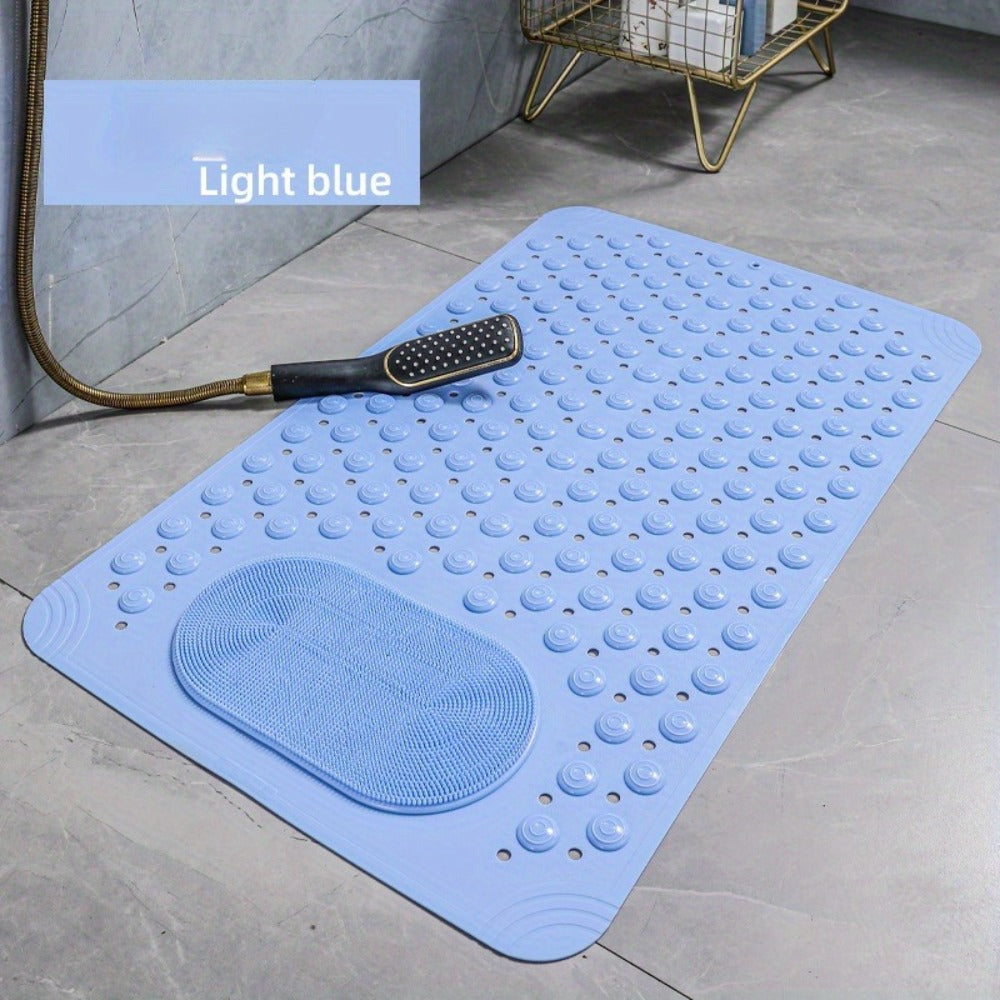 Non-Slip Bath Mat with Massage Buttons - PVC Shower Mat with Polka Dot Pattern, 0.35" Thick Rectangular Bathroom Safety Mat | Anti-Slip Bathtub Mat for Shower, Tub & Bathroom Floor | Multiple Colors