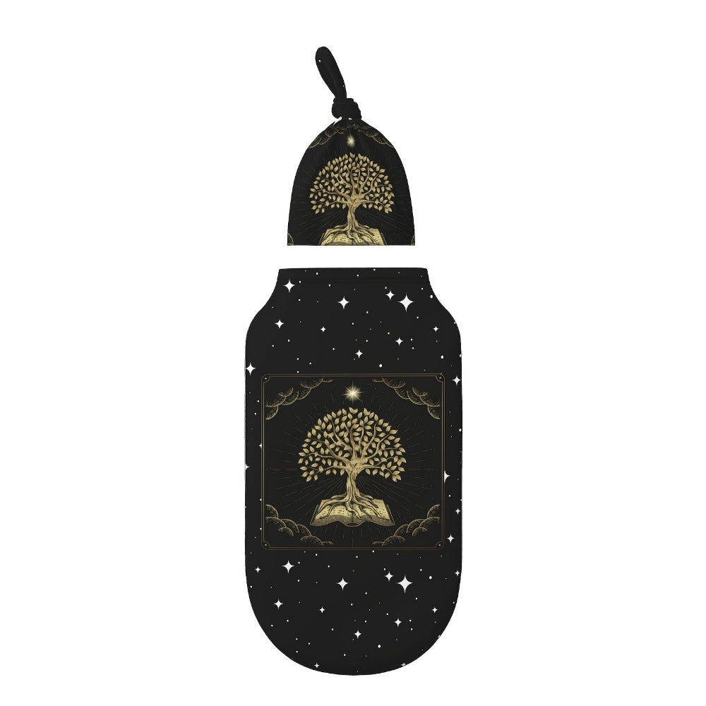 Baby Swaddle Blanket & Beanie Hat Set – Butterfly, Sunflower, Bee, Life Tree & Moon Star Newborn Wrap