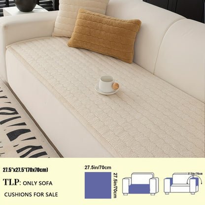 Plush Sofa Cover Bohemian Style Thickened Short Plush Non-Slip Machine Washable Pet Friendly Sofa Slipcover for Living Room Bedroom Office - Armrest Pad to 4 Seater