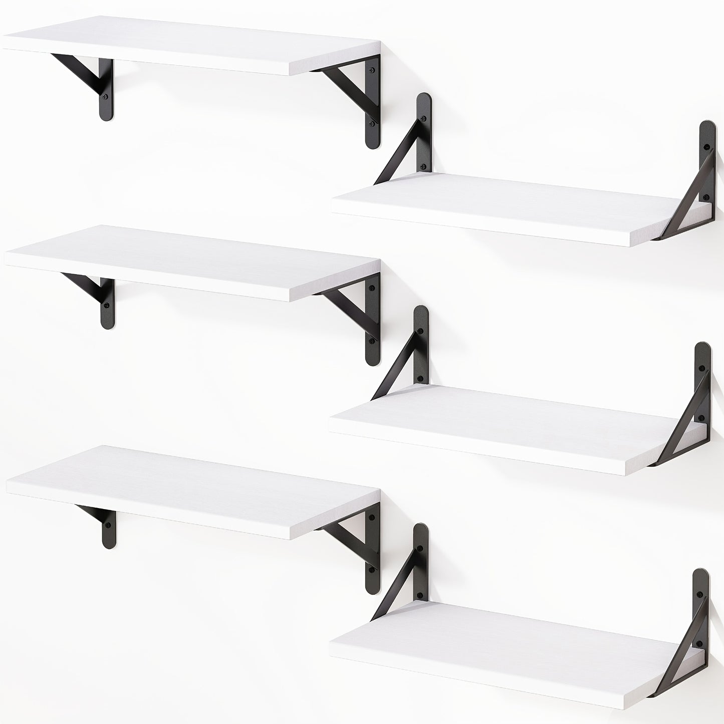 Floating Shelves for Wall – 3 or 6pcs Heavy Duty Farmhouse Wall Shelves for Bedroom, Bathroom, Living Room & Kitchen Decor – Long Ledge Shelf for Storage & Display (Multiple Colors & Sizes)