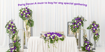 10pcs Artificial Silk Roses Bulk - Fake Flowers for Wedding Home Decor, 19.69" Long Stem, Deep Purple & Dark Green